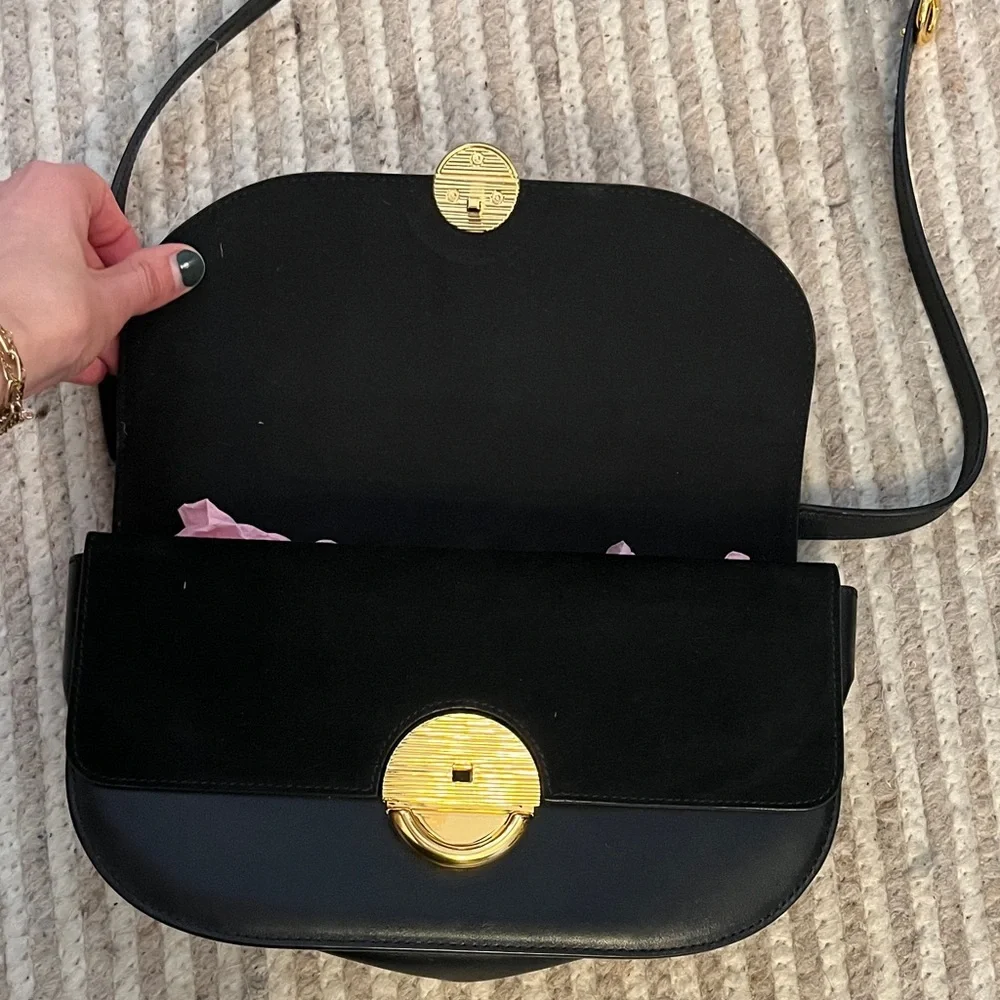 Furla Small Nero Sfera Crossbody / Shoulder Bag in Black. Gold Hardware. - Picture 12 of 16